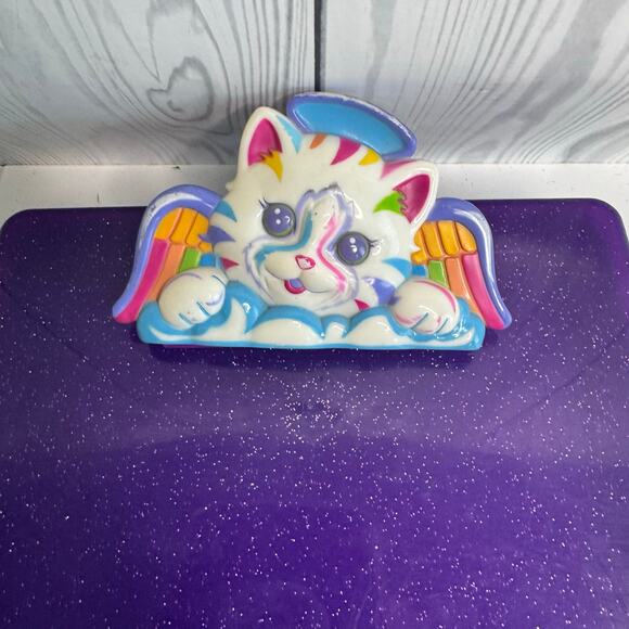 Lisa Frank Vintage Plastic Clipboard with Paper Holder Rainbow Kitten Purple - Picture 2 of 11